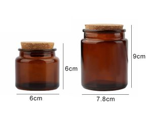 roetell amber glass candle jar with cork lid wholesale