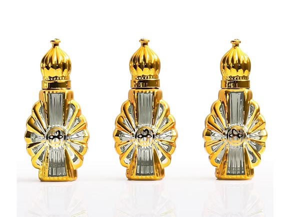 12ml Golden Electroplated Glass Mini Essential Oil Bottle Wholesale