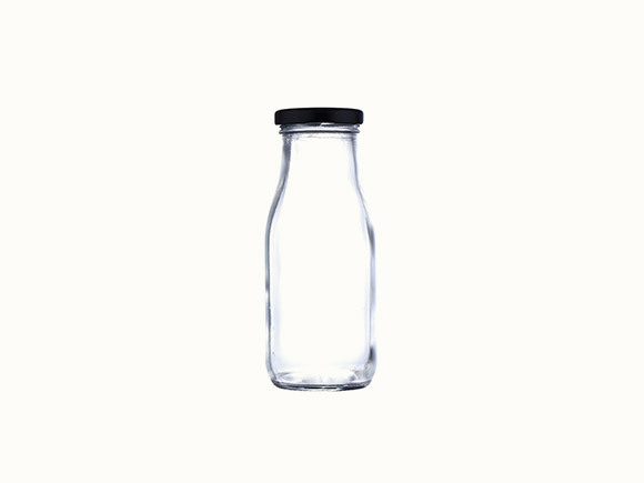 200ml 250ml 500ml Reusable Clear Glass Dairy Bottles with Metal Lids