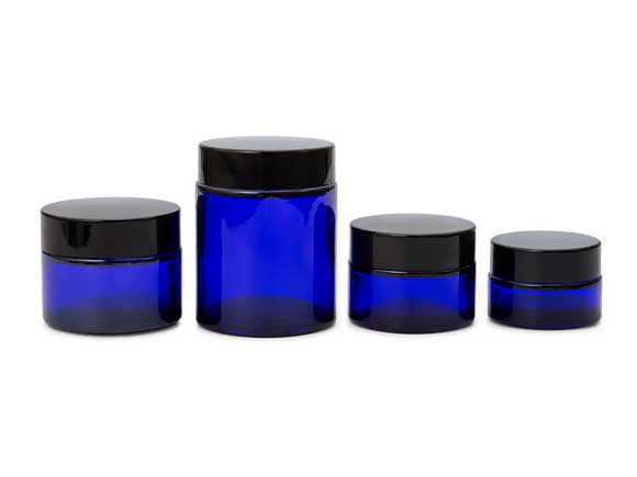 20g 30g(1oz) 50g 100g Wholesale Cobalt Blue Glass Cosmetic Jars with Lids For Face Cream Skincare