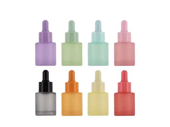20ml Flat Shoulder Frosted Glass Dropper Bottle Essential Oil