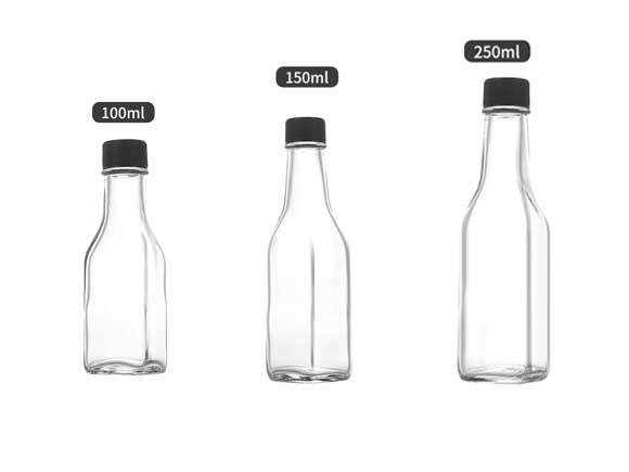 3oz(100ml) 5oz(150ml) 8oz(250ml) Square Empty Bulk Hot Sauce Bottles Wholesale