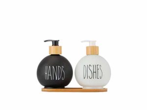 450ml Black White Ball Glass Soap Dispenser with Pump Wholesale
