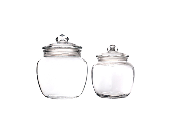 1200ml Clear Glass Storage Jars