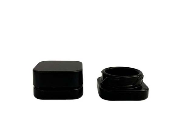 5g 9g Square Black Glass Concentrate Jars Containers with Child Resistant Lids