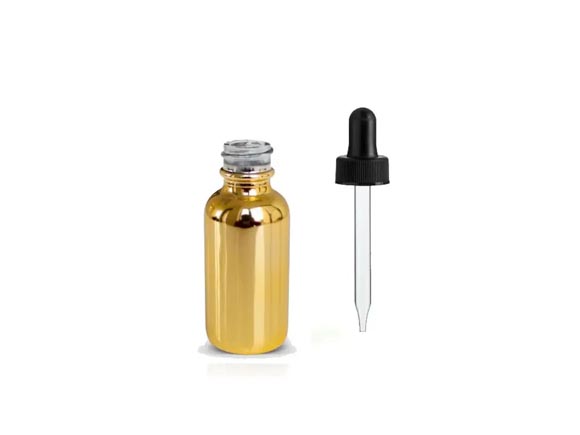 5ml 10ml 0.5oz 20ml 1oz 2oz 3oz Golden Essential Oil Glass Bottle with Dropper