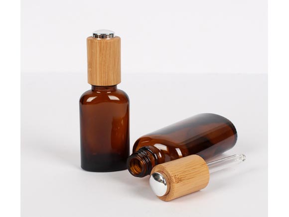 5ml 10ml 20ml 1oz 2oz 3oz Amber Glass Dropper Bottles Wholesale with Bamboo Button