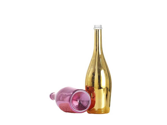 750ml Gold Wine Electroplated Luxury Champagne Glass Bottle Bulk