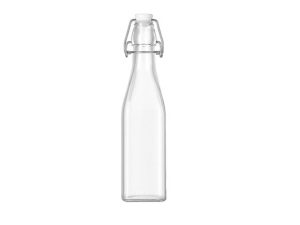 8oz(250ml) 17oz(500ml) 25oz(750ml) 33oz(1000ml) Square Clear Glass Bottle With Swing Top Bulk