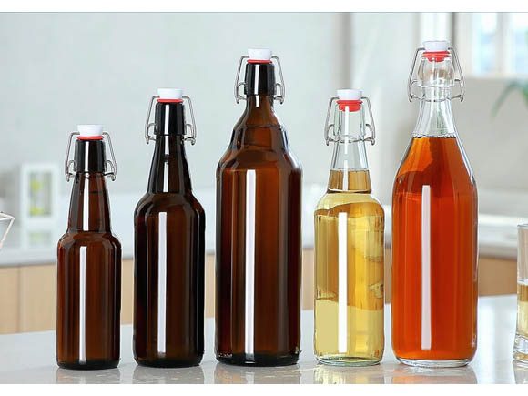 amber and clear Swing Top Glass Bottles Wholesale
