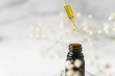 amber glass essential oil bottle