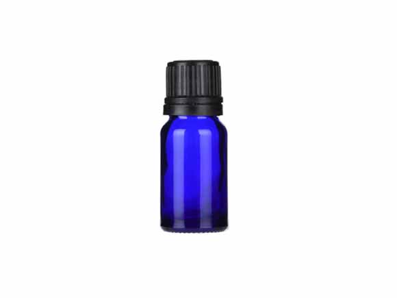blue essential oil bottle