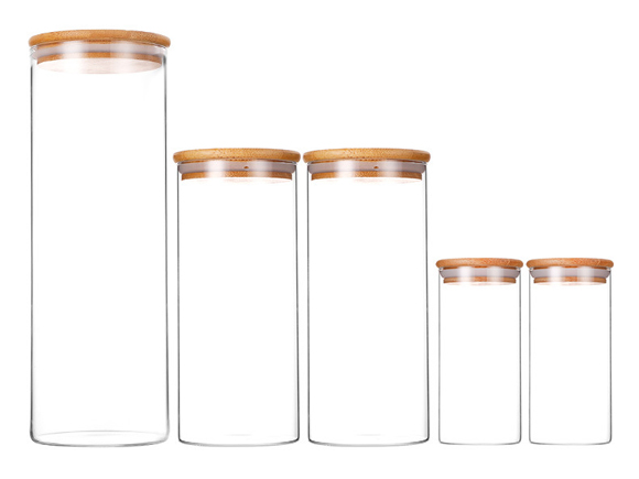 Crystal Clear Borosilicate Jars Round Storage Jars