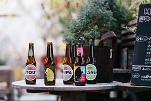 brown glass beer bottles