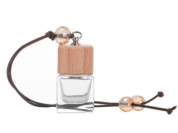 Glass Car Hanging Bottles with Wooden Caps and Hanging String