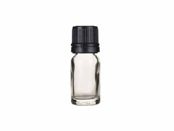 clear essential oil bottle