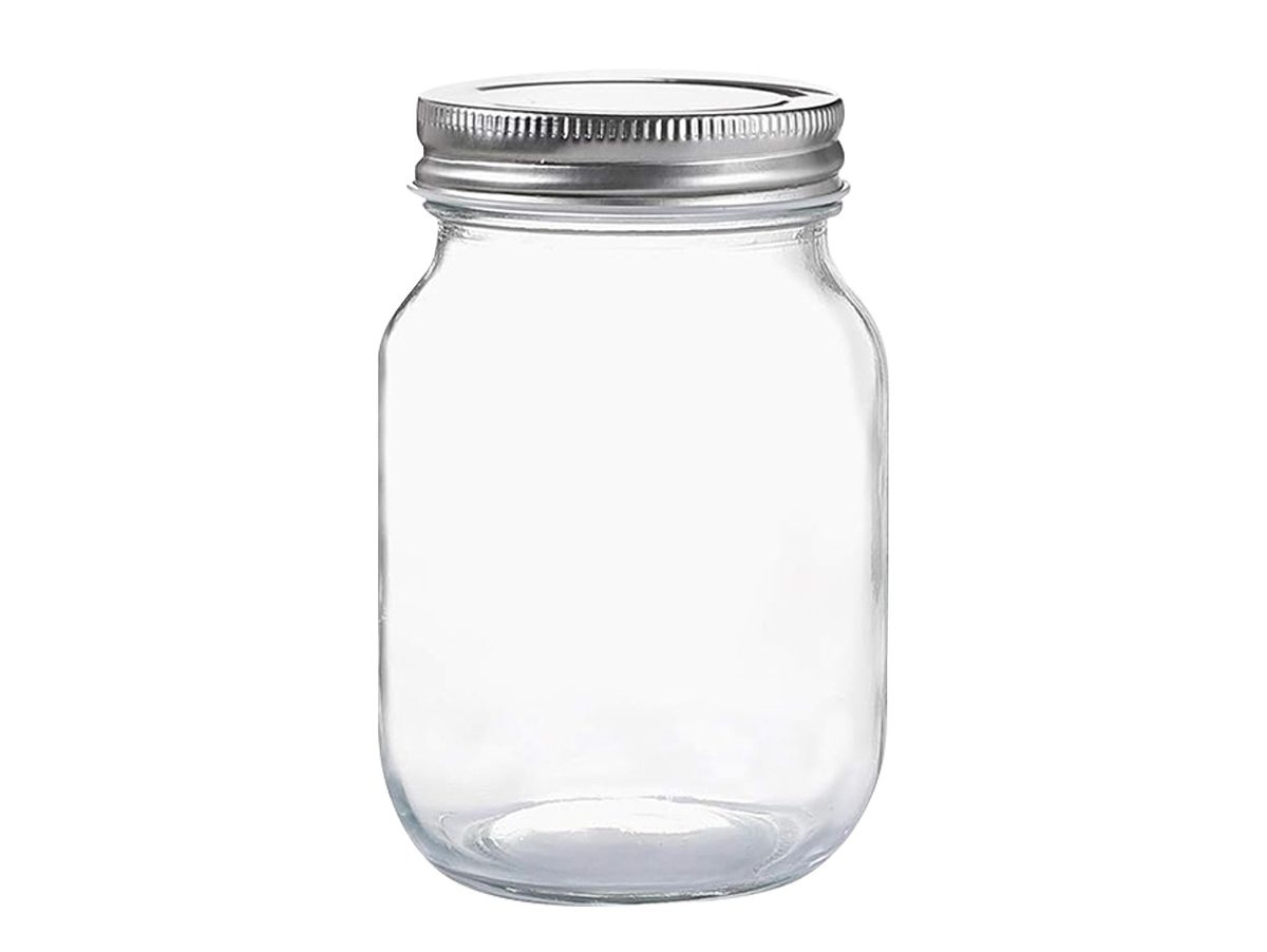 clear glass mason jar