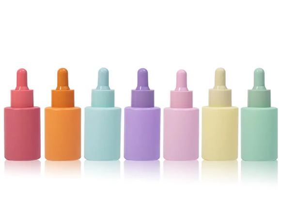 colorful frosted glass essential bottle