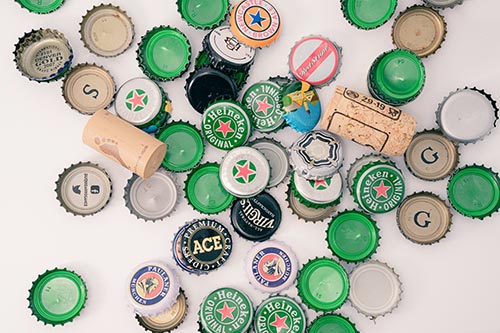 different beer bottle caps