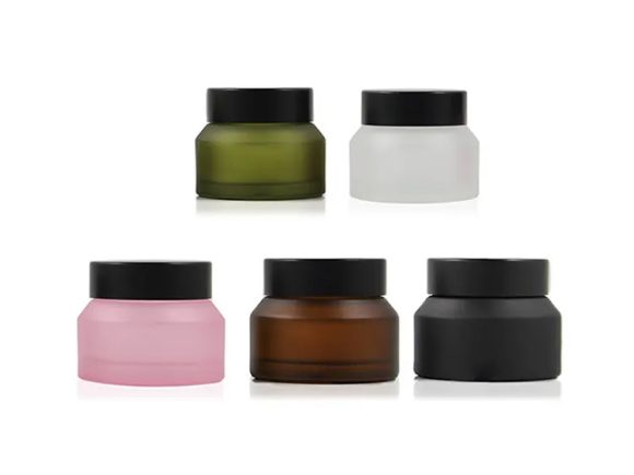 different colors glass cosmetic jars wholesale