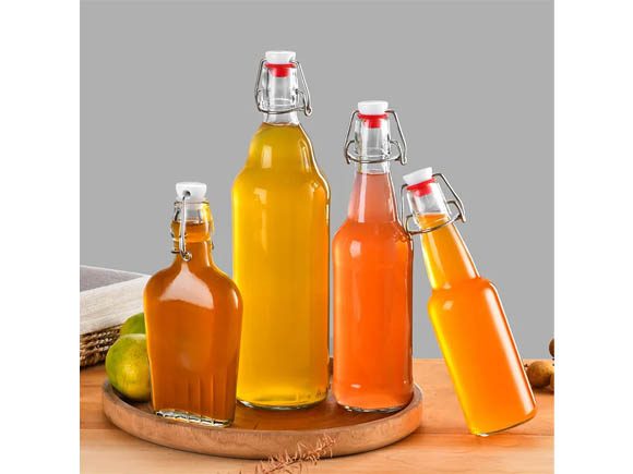 different shapes of flip top glass bottles wholesale