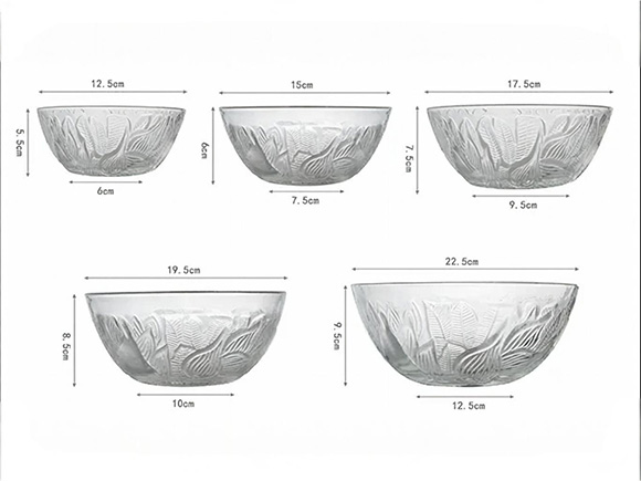 different sizes of wholesale glass fruit bowl