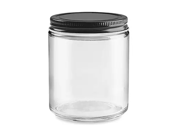 8oz Straight Glass Containers with Metal Caps