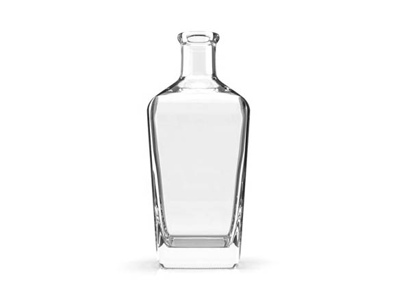 Flint Square Shape 700ml Glass Alcohol Bottle For Whisky Vodka Tequila Rum With Cork