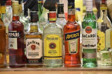 glass alcohol bottle