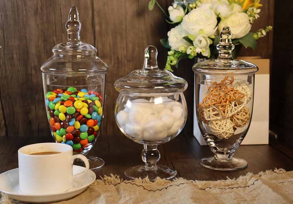 glass apothecary jars with lids
