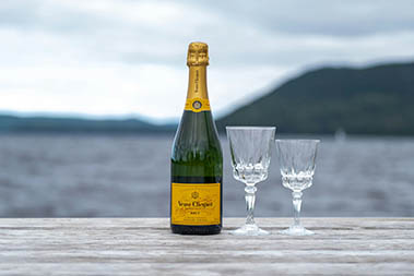 glass champagne bottles
