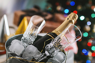 glass champagne bottles