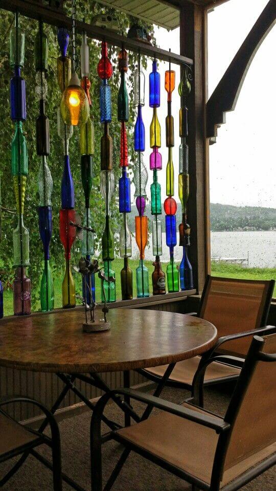 Vintage green Coke glass bottle decoration idea