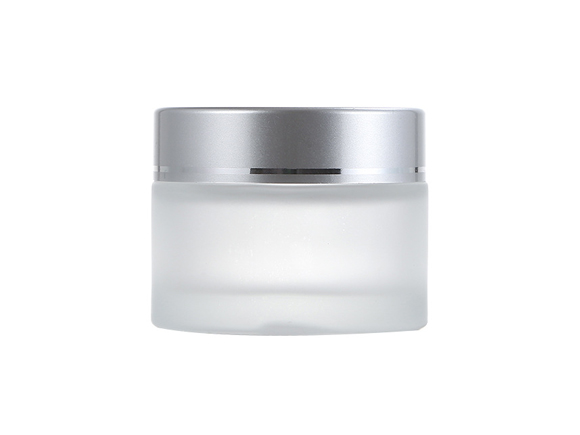 5g 1oz 50g Frosted Glass Wholesale Cosmetic Jars for Facial Cream with Silver Lids