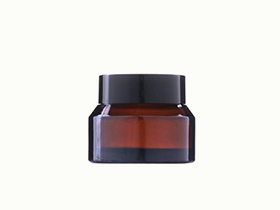 brown glass cream jar with blank lid wholesale