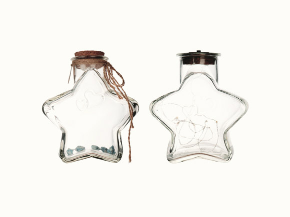 Clear Glass Decoration Bottles in Star Shape