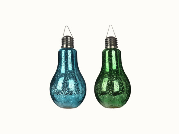 Blue Green Glass Bulb Bottles