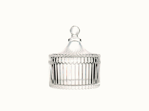 Clear/Black Glass Candy Jar