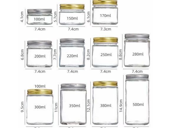 glass food storage jars different sizes