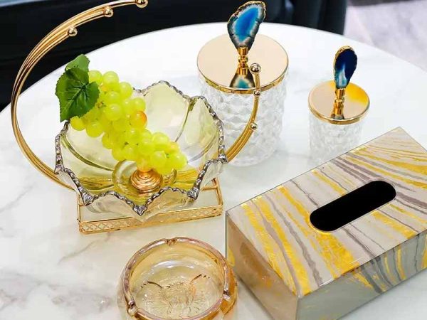 glass fruit bowls as decoration