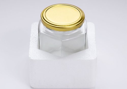 glass honey jars with foam well packaged