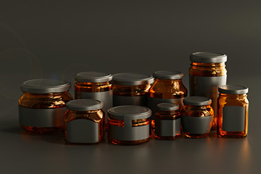 glass jars with lid