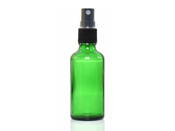 Refillable Empry Green Glass Bottles with Mist Sprayer