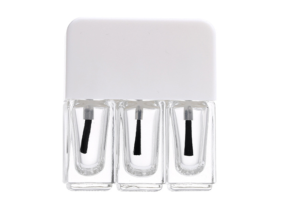 Crystal Glass Nail Polish Bottles with Fine Brush