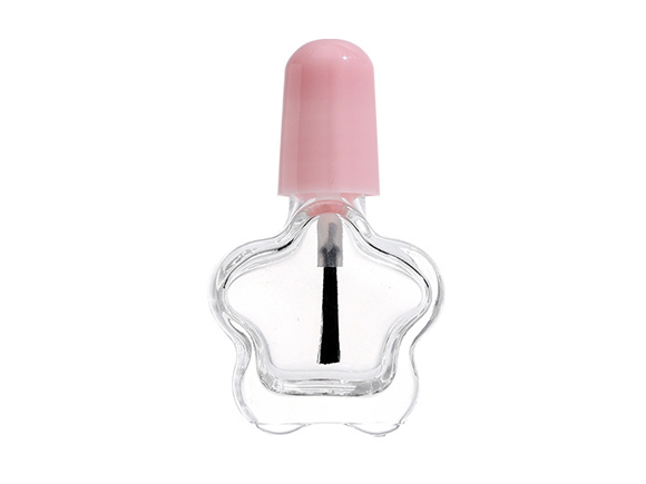 Unique Small Empty Glass Nail Polish Bottle in Flower Shape