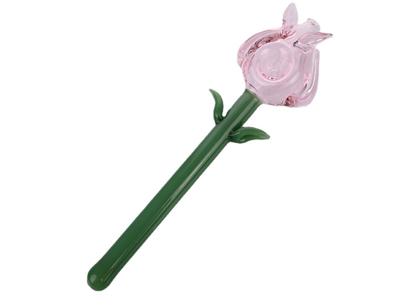 Glass Smoking Herb Pipes Rose Shape