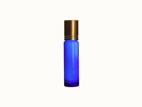 10ml blue perfume/ essential oil round glass bottles with roller and cap