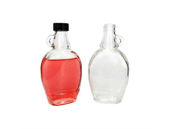 Glass Round Maple Syrup Bottles with Handle