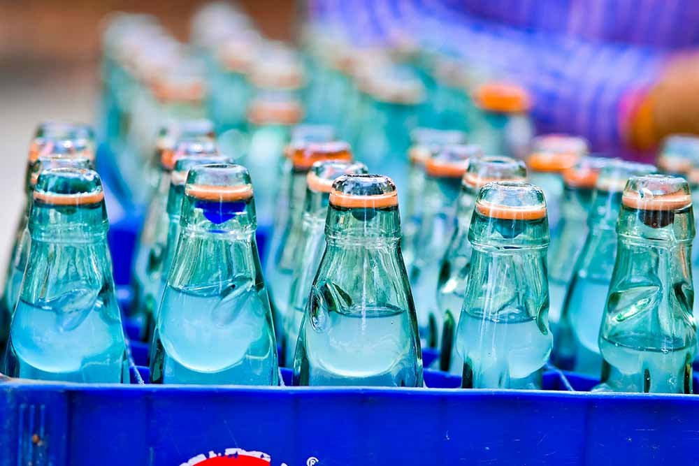 glass soda bottles