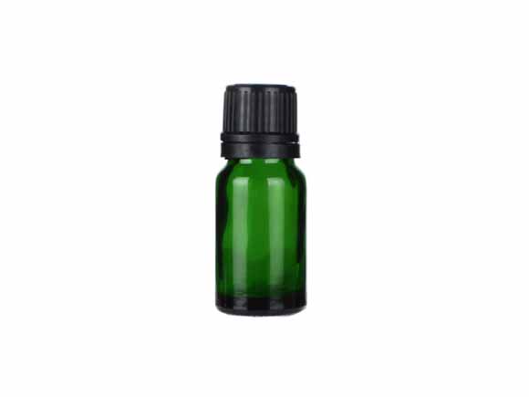 green essential oil bottle